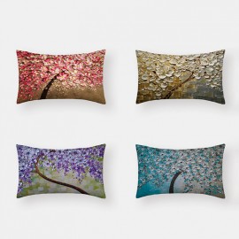 Fortune Tree  Painting Tree Life Tree Waist Pillow Linen Digital Printing Home