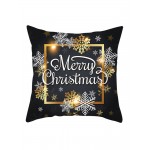 Golden Black Christmas Series Microfiber Cushion Cover Home Sofa Winter Soft Throw Pillow Case