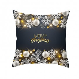 Golden Black Christmas Series Microfiber Cushion Cover Home Sofa Winter Soft Throw Pillow Case