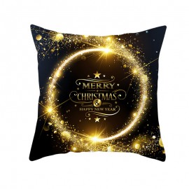 Golden Black Christmas Series Microfiber Cushion Cover Home Sofa Winter Soft Throw Pillow Case