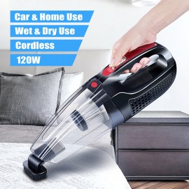 Handheld 120W Car Home Cordless Rechargeable Dust Vacuum Wet Dry Cleaner Dirt