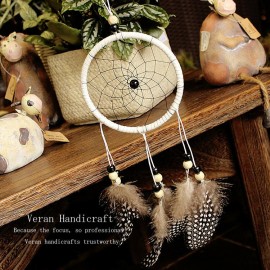 Handmade Dreamcatcher Car Wall Window Hanging Ornaments Guineafowl Feather Flocking Decor