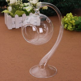 Hanging Crystal Glass Candle Table Light Lamp Planting Holder Candlestick