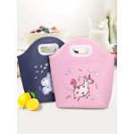 High Quality Oxford Cloth Round Hole Cartoon Digging Lunch Bag Portable Lunch Bag Multifunctional Lunch Bag