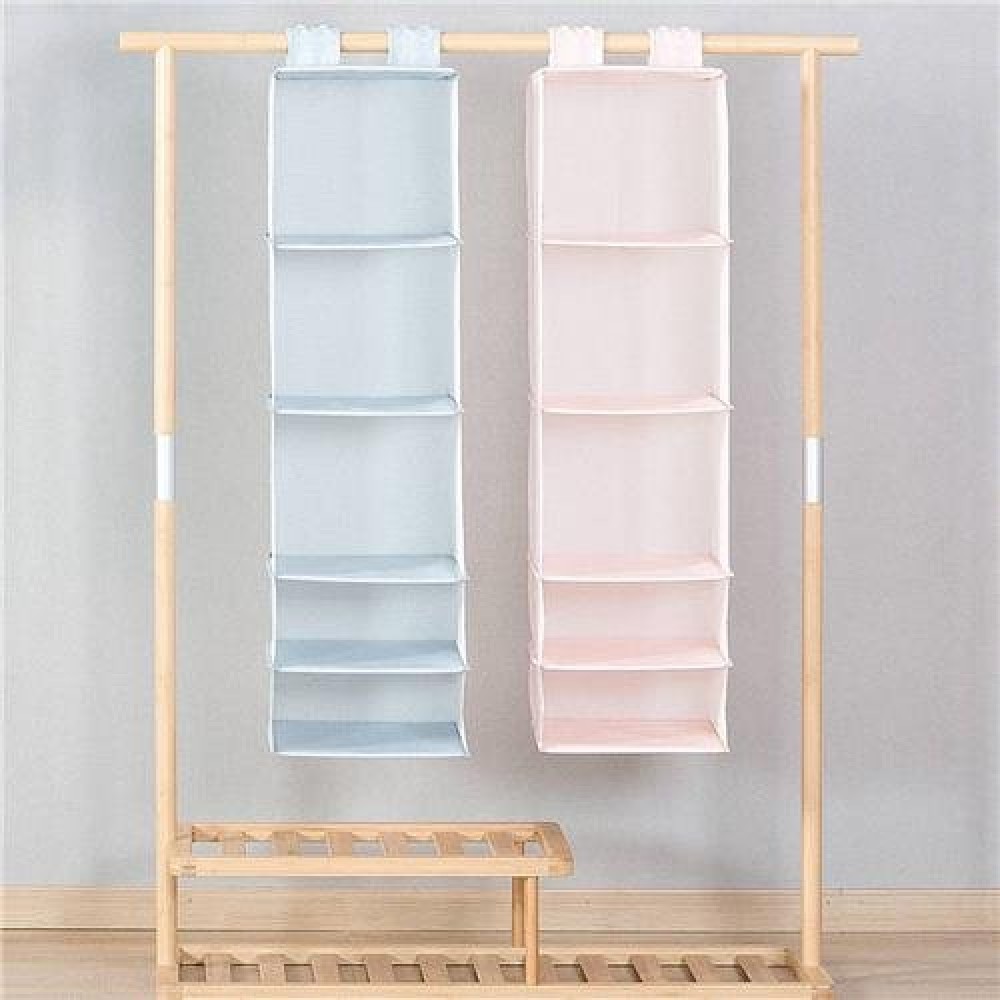 Home 5 Layers Hanging Closet Organizer Household Hanging Foldable Storage Bag