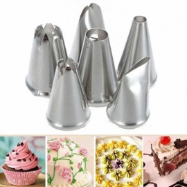 Honana CF-PT01 6Pcs Flower Shape Icing Piping Nozzles With Adaptor 3 Cream Bag Cake Decorating Tools