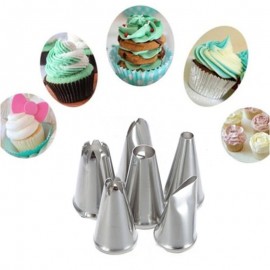 Honana CF-PT01 6Pcs Flower Shape Icing Piping Nozzles With Adaptor 3 Cream Bag Cake Decorating Tools