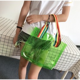 Honana HN-B65 Colorful Waterproof PVC Travel Storage Bag Clear Large Beach Outdoor Tote Bag