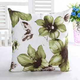 Honana WX-D6 45x45cm Vintage Leaves Flower Bamboo Linen Throw Pillow Case Waist Cushion Cover