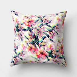 INS Style Flower Floral Printed Microfiber Cushion Cover Home Sofa Office Seat Art Decor