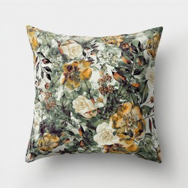 INS Style Flower Floral Printed Microfiber Cushion Cover Home Sofa Office Seat Art Decor