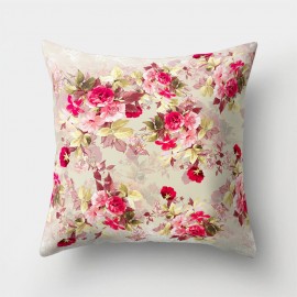 INS Style Flower Floral Printed Microfiber Cushion Cover Home Sofa Office Seat Art Decor