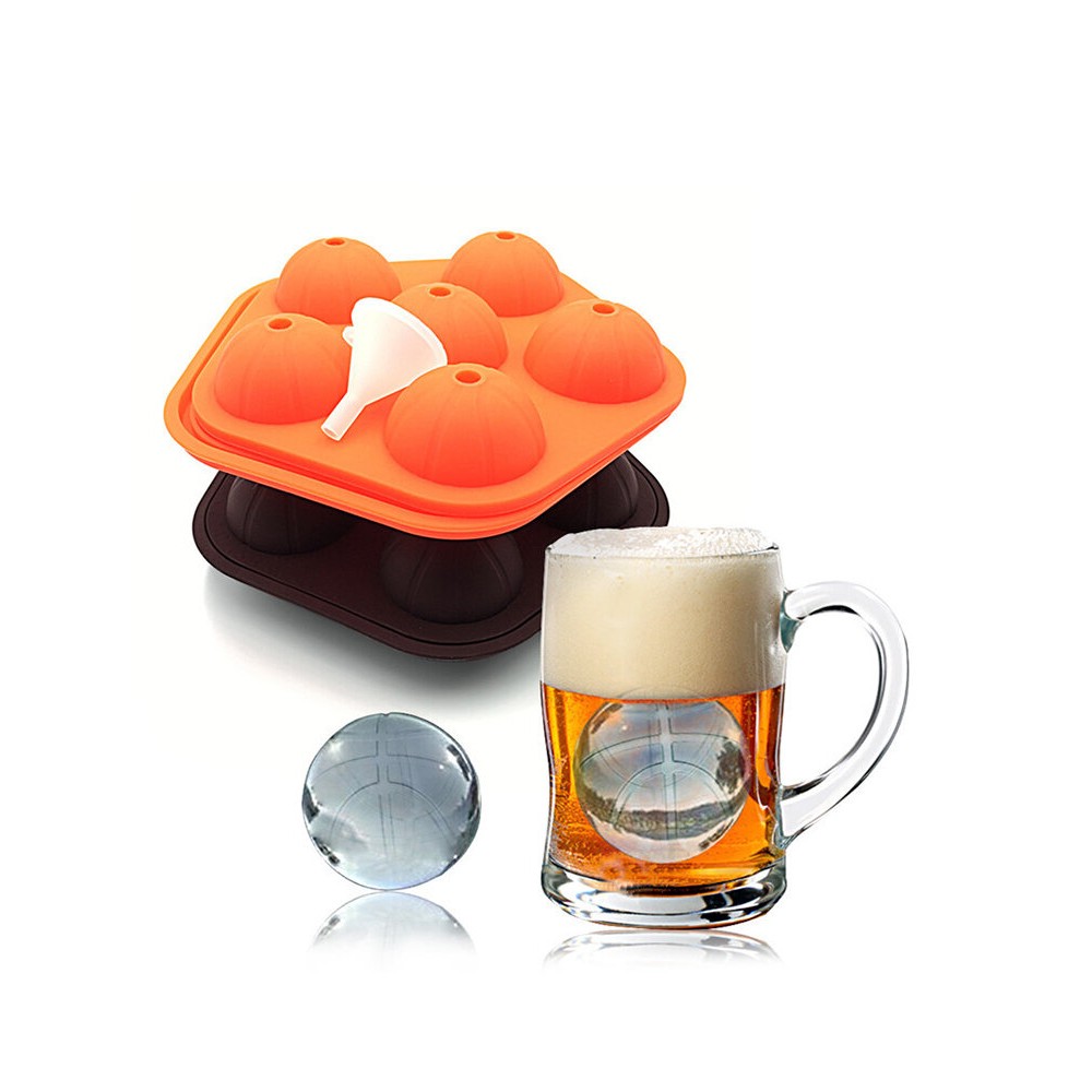 Ice Mold 6 With Basketball Ice Tray 3D Three-Dimensional Silicone Ice Tray With Lid