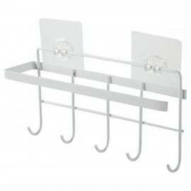 Iron Rack Multifunctional Kitchen Utensil Hook Free Punch Paper Roll Storage Rack Towel Rack