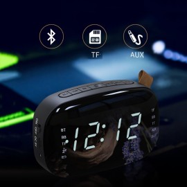 LED FM Radio Digital Alarm Clock with Sleep Timer Snooze Fuction Compact Digital Modern Desig