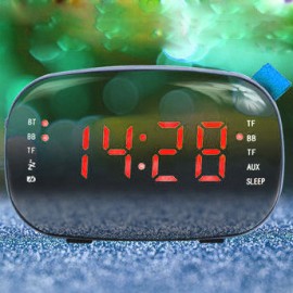 LED FM Radio Digital Alarm Clock with Sleep Timer Snooze Fuction Compact Digital Modern Desig