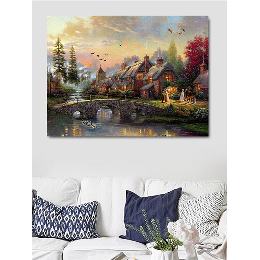 LED Frameless Lights Wall Painting Scenery Landscape Luminous Living Room Home Decor