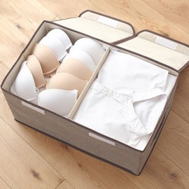 Large Double Cover Clothes Separate Storage Box Toy Storage Case Underwear Container