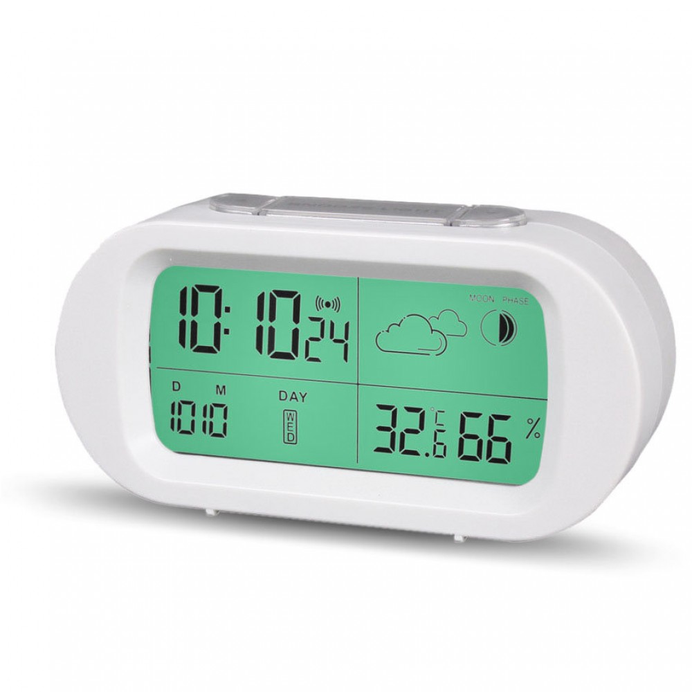 Loskii HC-102 Digital Time Thermometer Date Weather Display Snooze Mode Alarm Clock with LCD Screen