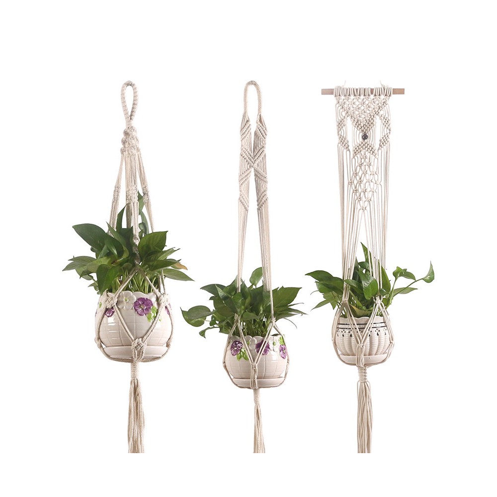 Macrame Plant Hangers Handmade Indoor Wall Hanging Planter Plant Holder Modern Home Design