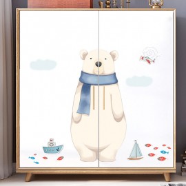 Miico 2PCS Cartoon Wall Sticker Cute Polar Bear Printing Children’s Room Kindergarten Decor Stickers