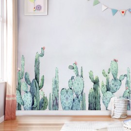 Miico 2PCS Cartoon Wall Stickers Cactus Plants Printing Sticker Children’s Room Kindergarden Decor