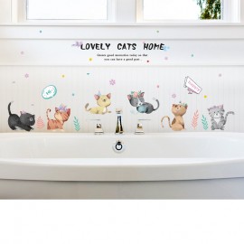 Miico Hand-Painted Cat Wall Sticker Children’s Room Kindergarten Decorative Stickers DIY Sticker