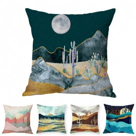 Modern Abstract Landscape Linen Cushion Cover Home Sofa Throw Pillowcases Home Decor