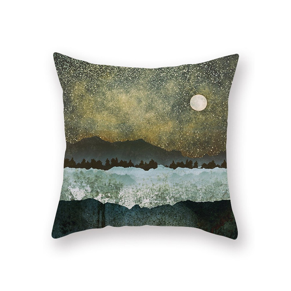 Modern Abstract Sunset Landscape Linen Cushion Cover Home Sofa Throw Pillowcases Home Decor