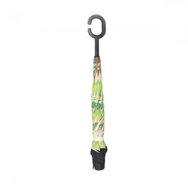 Multi Color Double Layer Inverted Umbrella Upside Down C-shaped Handle Rain Gear