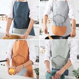 Multifunction Waterproof Kitchen Apron Sleeveless Cotton Linen Cooking Work Cloth for Home Kitchen Tool Working Tool