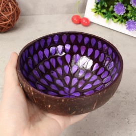 Natural Coconut Shell Kitchen Bowl Dishes Mosaic Handmade Paint Craft Home Decor