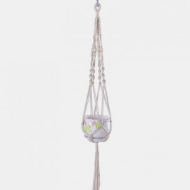 Natural Cotton Rope Braided Basket Bag Macrame Hanging Pot Plant Holder