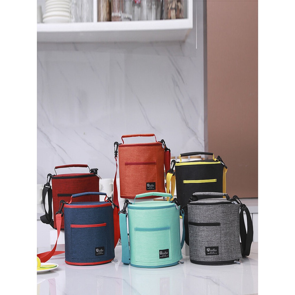 New Cationic Shoulder Bucket Ice Bag Lunch Box Waterproof Insulation Bag Thickening Freshness Lunch Bag Lunch Bag