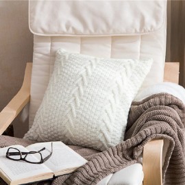 Nordic Style Crochet Knitted Pillow Case Chunky Knit Pillow Case Home Sofa Throw Pillow Case Art Dec