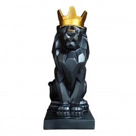 Nordic Style Faceted Crown Lion Statue Decoration Home Living Room Art Decor