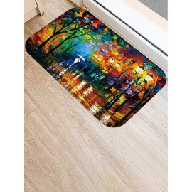 Oil Painting Landscape Pattern Floor Mats Flannel Water Absorption Antiskid Floor Mat Bath Room Door Mat