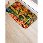 Oil Painting Landscape Pattern Floor Mats Flannel Water Absorption Antiskid Floor Mat Bath Room Door Mat