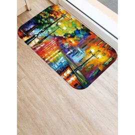 Oil Painting Landscape Pattern Floor Mats Flannel Water Absorption Antiskid Floor Mat Bath Room Door Mat