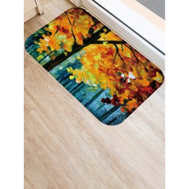 Oil Painting Landscape Pattern Floor Mats Flannel Water Absorption Antiskid Floor Mat Bath Room Door Mat