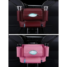 PU Leather Car Seat Back Intermediate Bag Auto Receiving And Hanging Bag Car Trunk Organize Bag