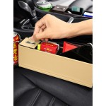 PU Leather Car Seat Crevice Storage Box Gap Organizer with Cup Drink Holder for Left-hand Drive