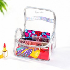 PVC Transparent Waterproof Large Capacity Wash Bag Bath Bag Portable Cosmetic Bag Swimming Storage Bag