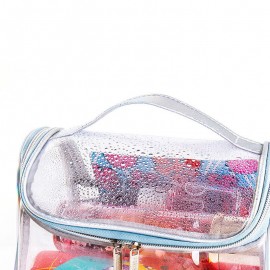 PVC Transparent Waterproof Large Capacity Wash Bag Bath Bag Portable Cosmetic Bag Swimming Storage Bag