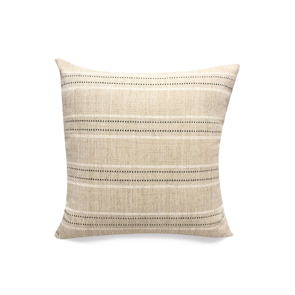 Pillow Linen Plain Striped Square Lattice Modern Minimalist Pillow Living Room Cushion Cover