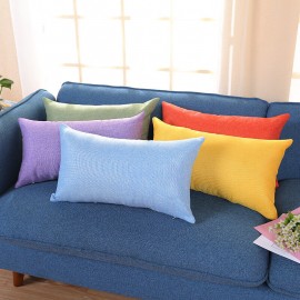 Pillowcase Rectangular Cotton And Linen Pillow Color Nap Pillow Plus Long Sofa Car Waist Pillowcase