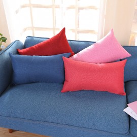 Pillowcase Rectangular Cotton And Linen Pillow Color Nap Pillow Plus Long Sofa Car Waist Pillowcase