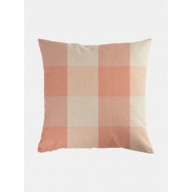 Plaid Pattern Linen Cushion Cover Home Sofa Art Decor Throw Pillowcase