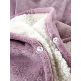 Plain Color Thick Flannel Double Layer Lamb Wool Composite Blanket Office Shawl Blanket