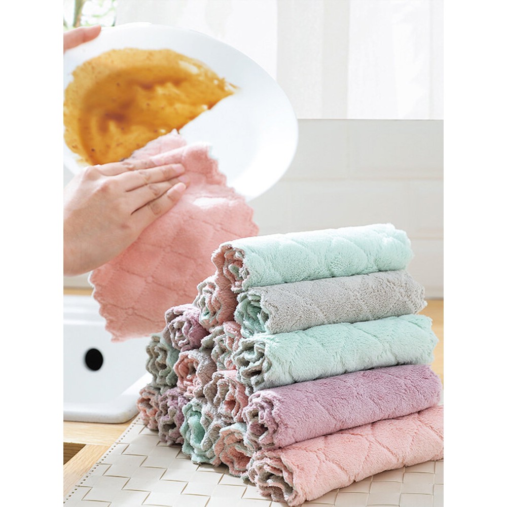 Plain Scouring Pad Double-Sided Rag Kitchen Dish Towel Dish Cloth Dish Cloth Housework Cleaning Rag